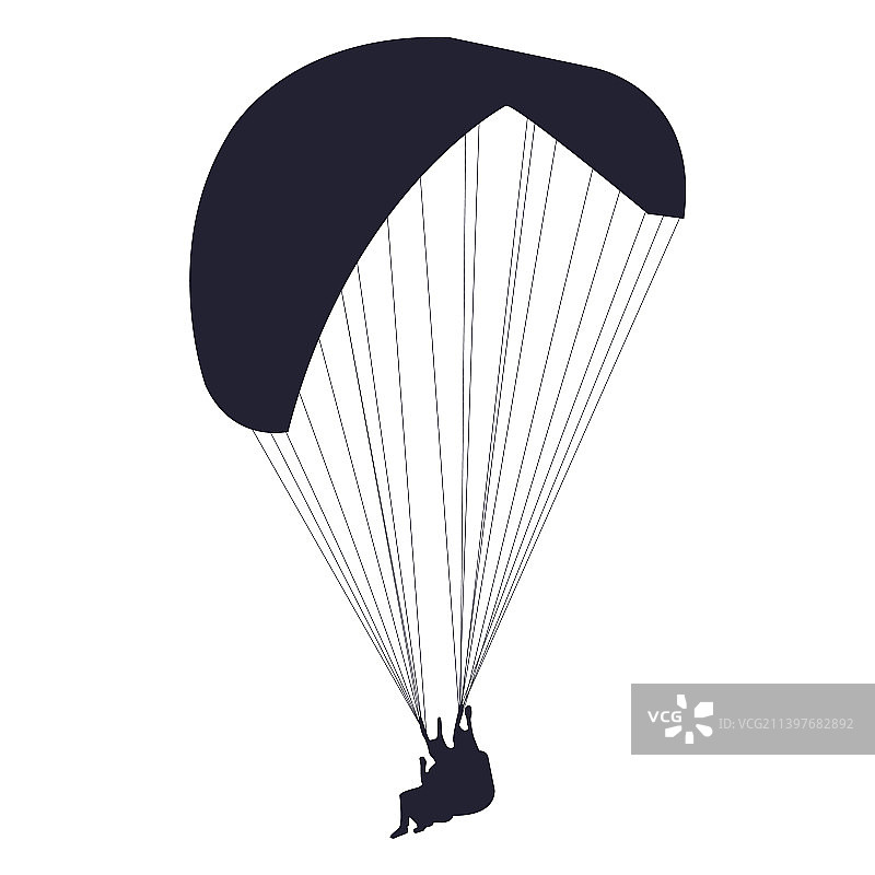 降落伞滑翔机轮廓图片素材