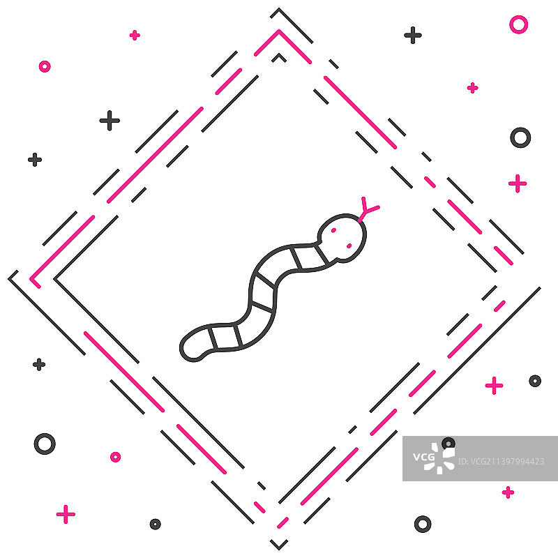 线蛇图标孤立在白色背景图片素材