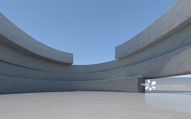 现代极简建筑空间露天广场图片素材