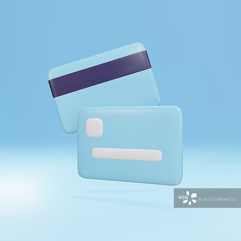 3d信用卡图标的非接触式支付图片素材