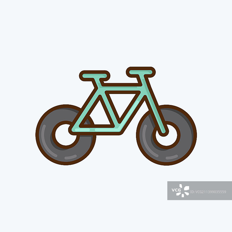 图标自行车适合教育符号平图片素材