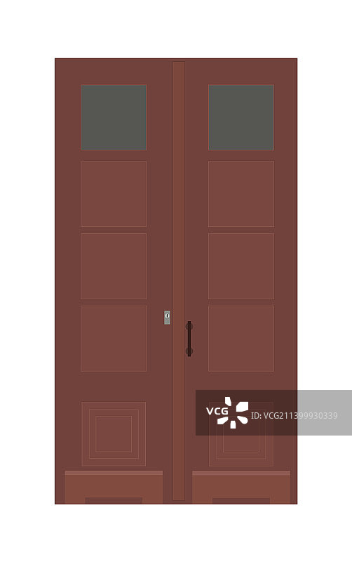 入口双门暗红色木门入口图片素材