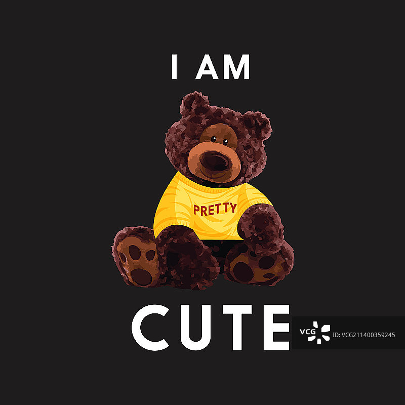 我是广告语相当可爱的棕熊娃娃图片素材
