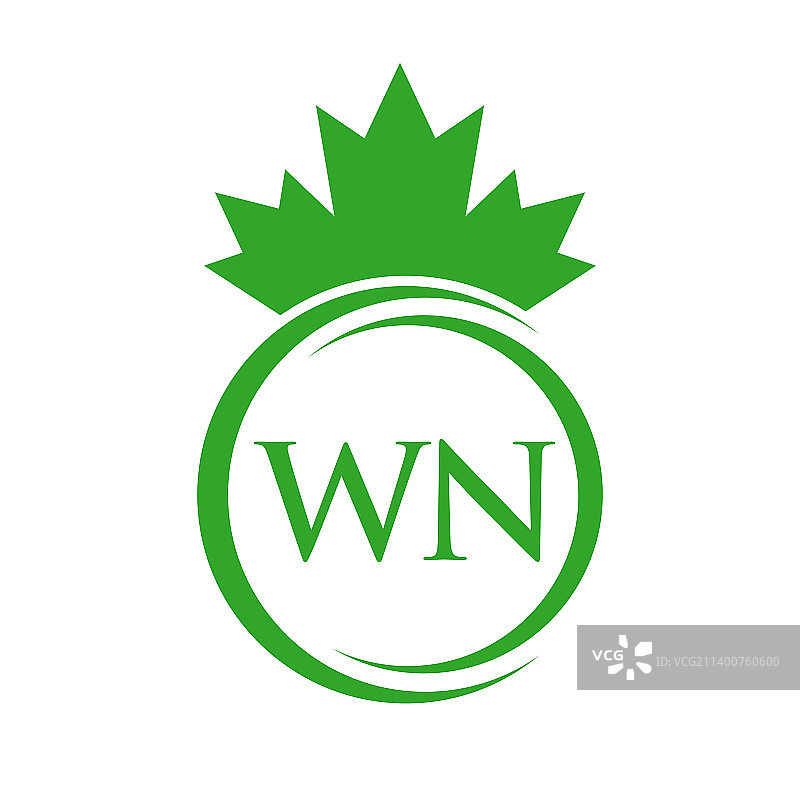 字母wn枫叶标志模板符号图片素材