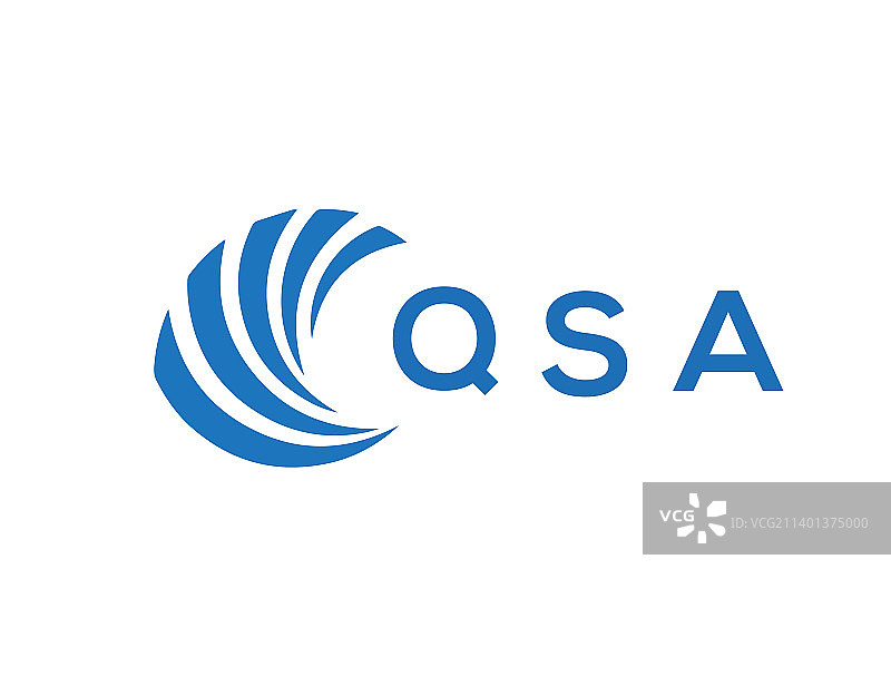 Qsa字母标志设计在白色背景Qsa图片素材