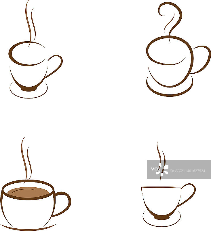 咖啡标志在杯子的设计图片素材