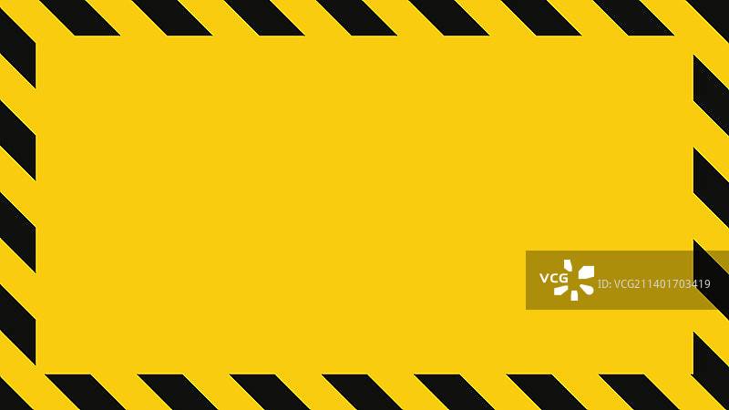 警告框与黄色和黑色对角线图片素材