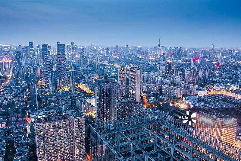 中国成都现代城市航拍风光图片素材