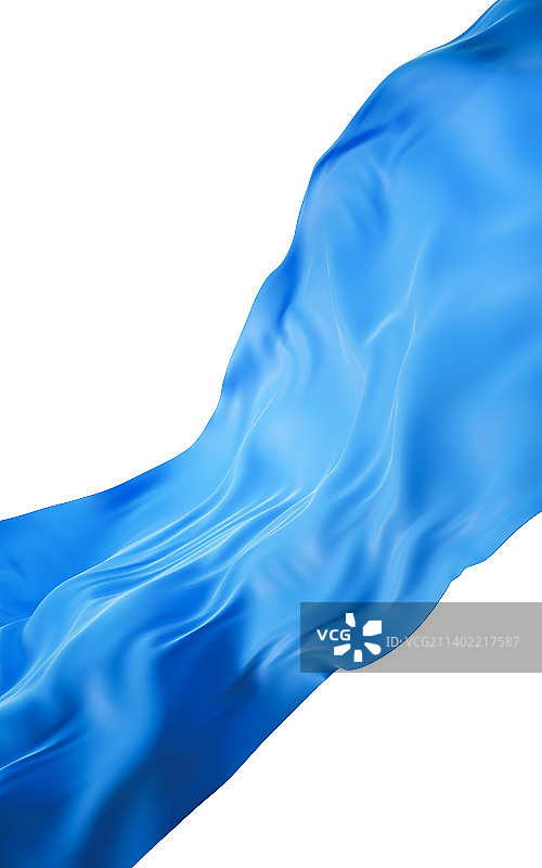 流动的蓝色布料3D渲染图片素材