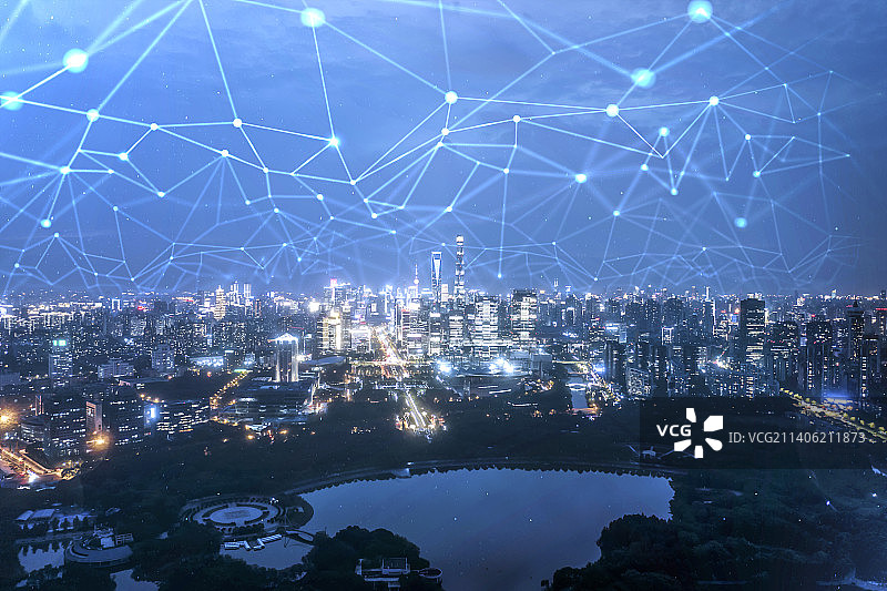 上海科技智慧互联网城市大数据概念图片素材
