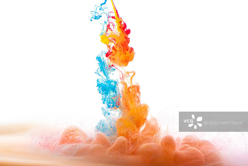 色彩丙烯颜料液体背景图片素材