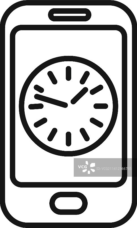 智能手机计时器图标轮廓时钟图片素材