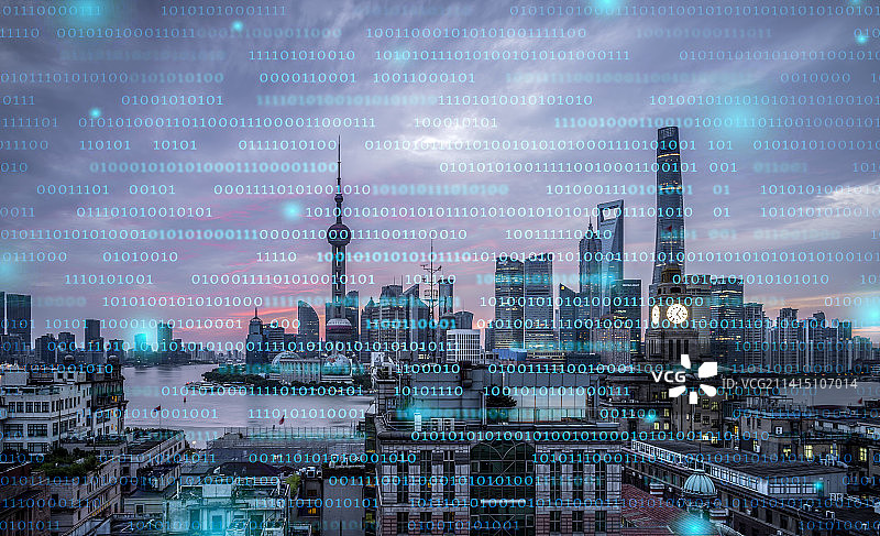 上海科技互联网大数据概念城市图片素材