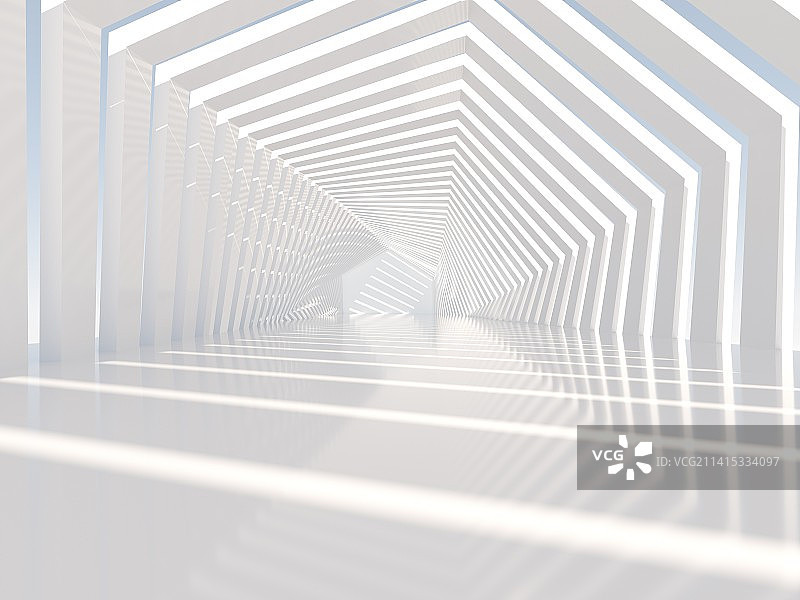 三维渲染建筑走廊图片素材