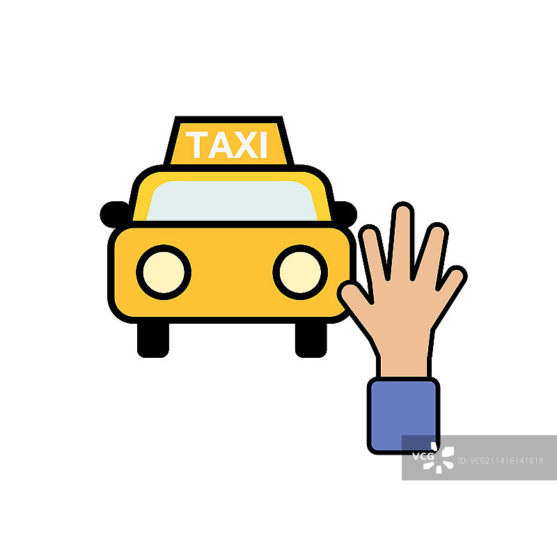 一个用手抓出租车的人图片素材