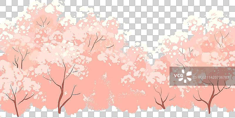 一片粉色的樱花林图片素材