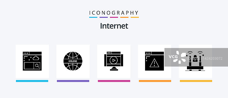 互联网符号5图标包，包括互联网网页图片素材