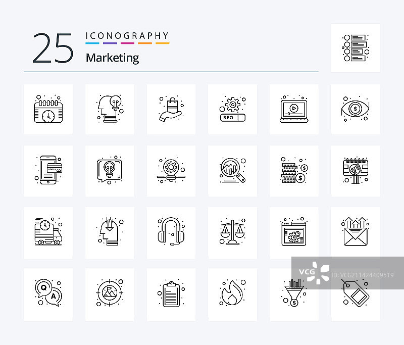 营销25行图标包包括营销图片素材