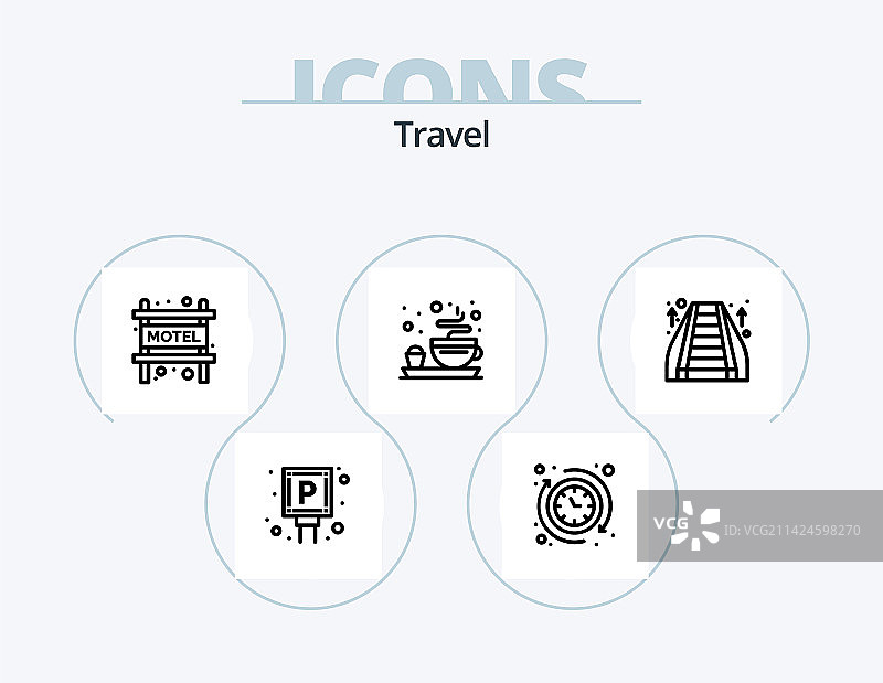 旅行线路图标包5个图标设计空气标志图片素材