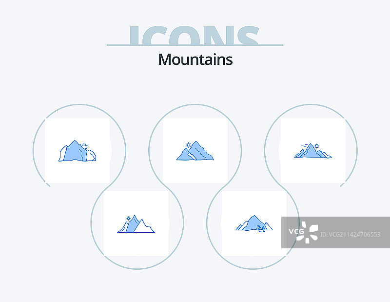 山蓝色图标包5图标设计山图片素材