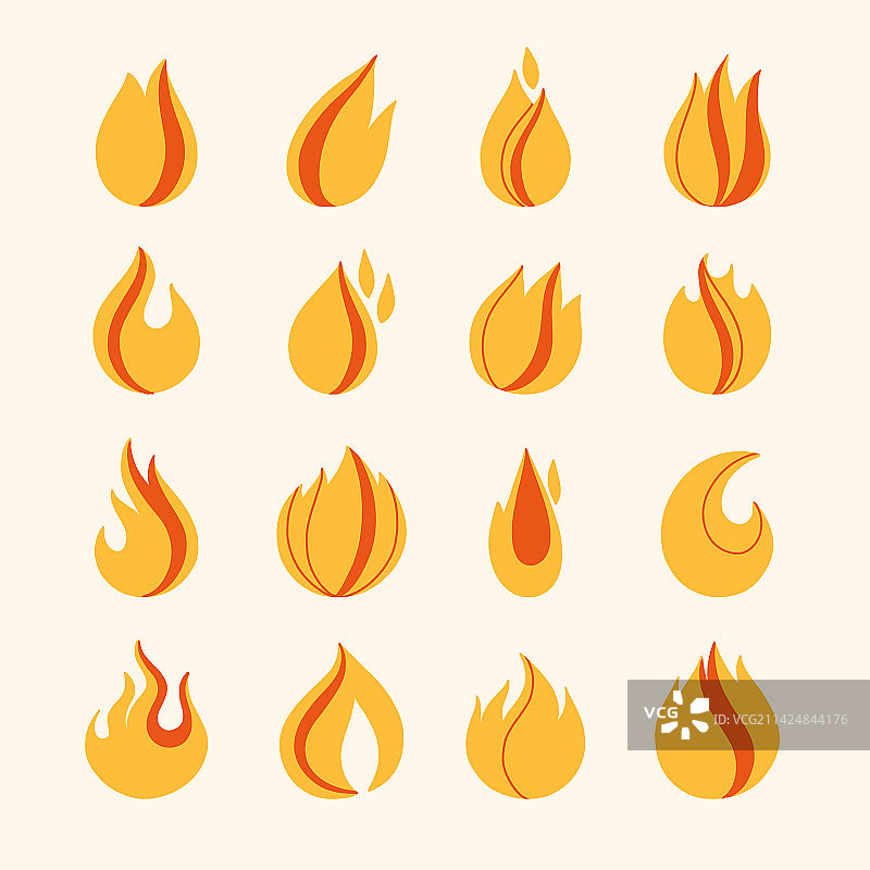 火焰火焰图标集合元素造型简单图片素材