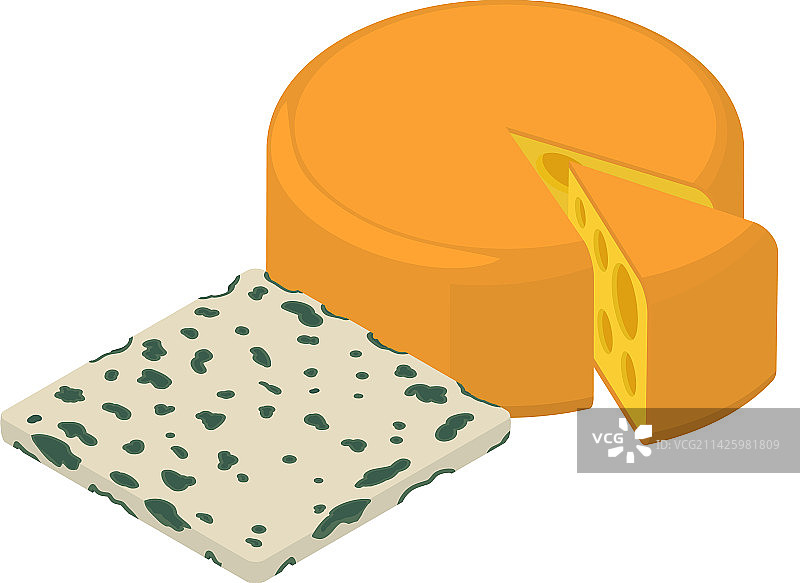 奶酪产品图标等距面包硬图片素材