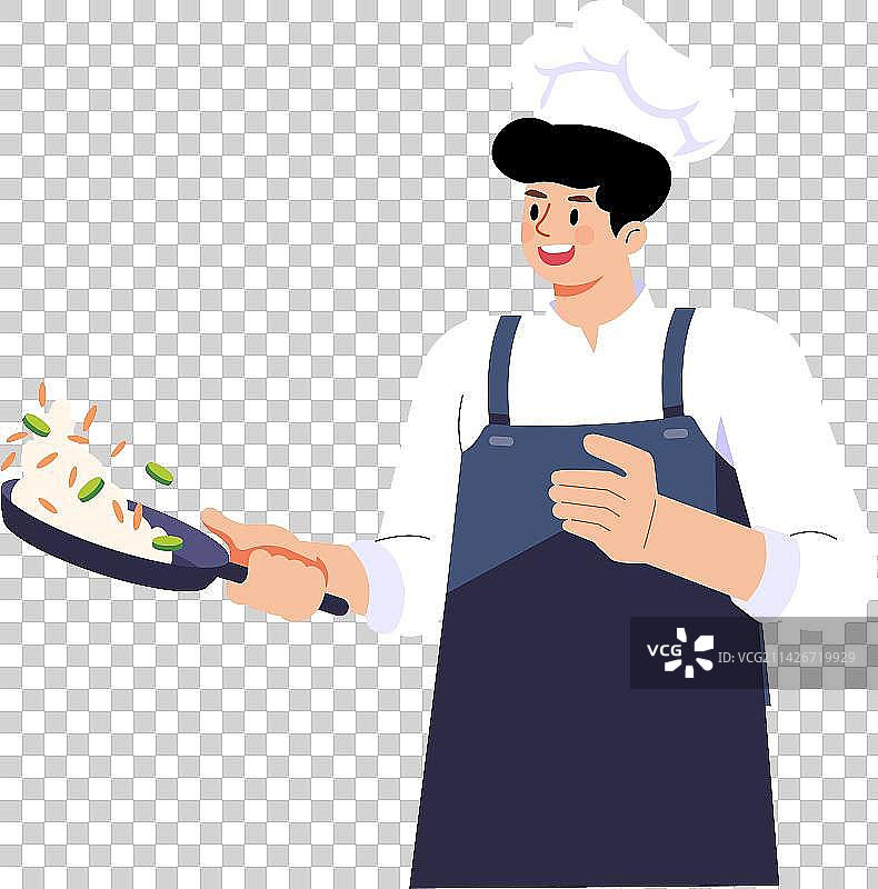 站在白色背景下的厨师图片素材