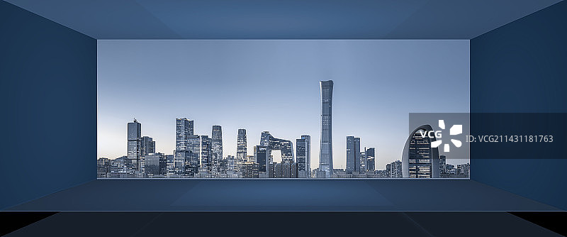 北京国贸CBD城市天际线建筑经济商务金融区图片素材