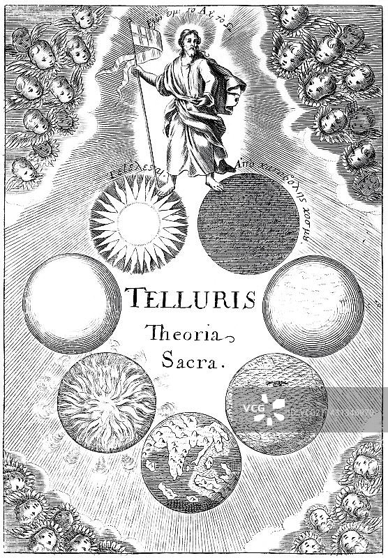 Telluris Theoria Sacra的首画，1689年图片素材
