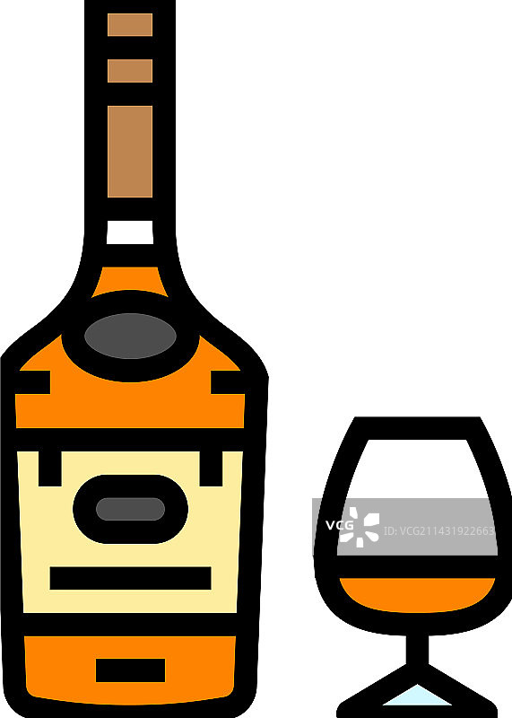 白兰地饮料瓶颜色图标图片素材