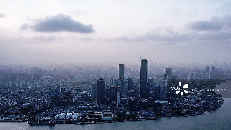 航拍上海前滩风景图片素材