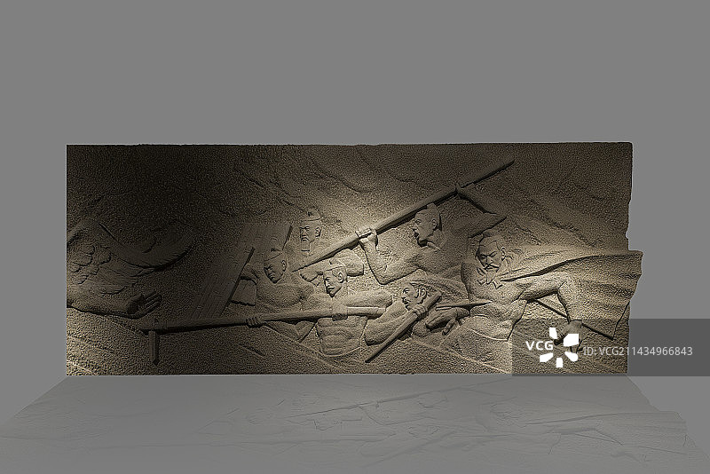 浮雕，夏商鸣条之战战争场面图片素材