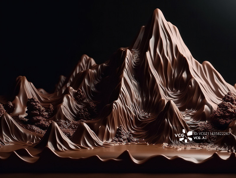 【AI数字艺术】巧克力美食山图片素材