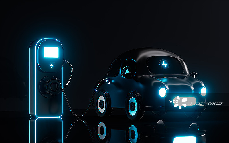 新能源电动汽车概念3D渲染图片素材