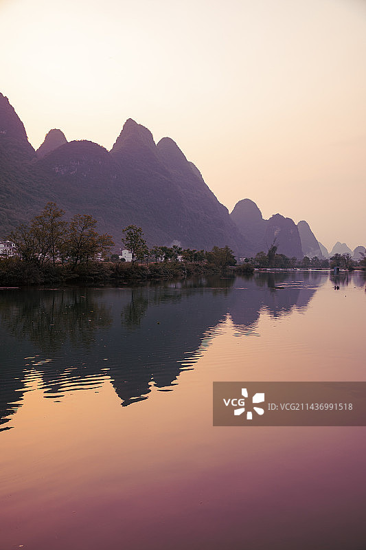 桂林山水日落风光图片素材