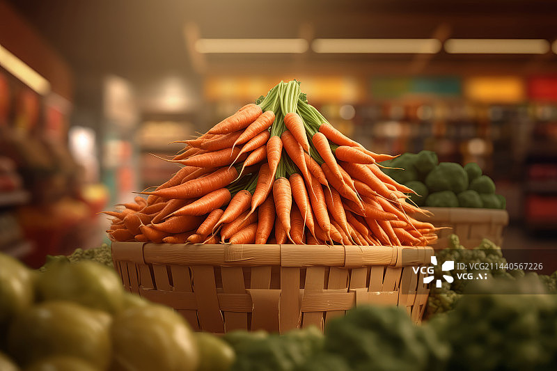 【AI数字艺术】超市里的胡萝卜图片素材