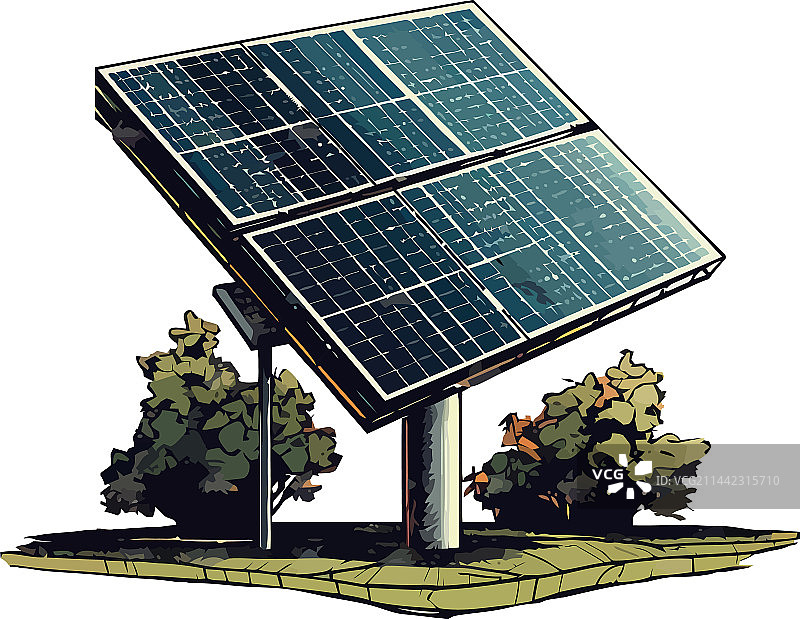 太阳能发电站产生清洁电力图片素材