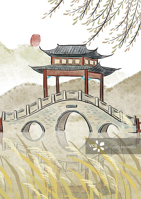 杭州插画-西湖图片素材