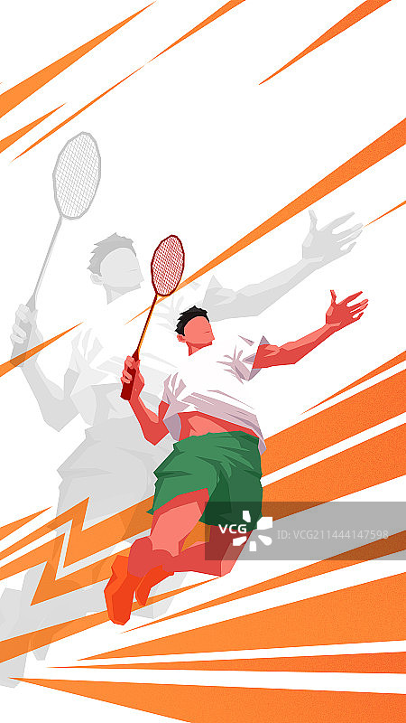 运动员--羽毛球海报插画图片素材