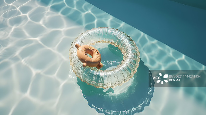 【AI数字艺术】夏日泳池游泳圈图片素材