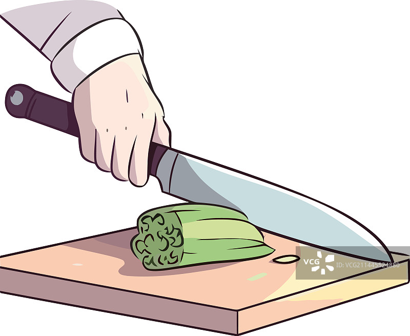 吃着厨师亲手切片的新鲜蔬菜图片素材
