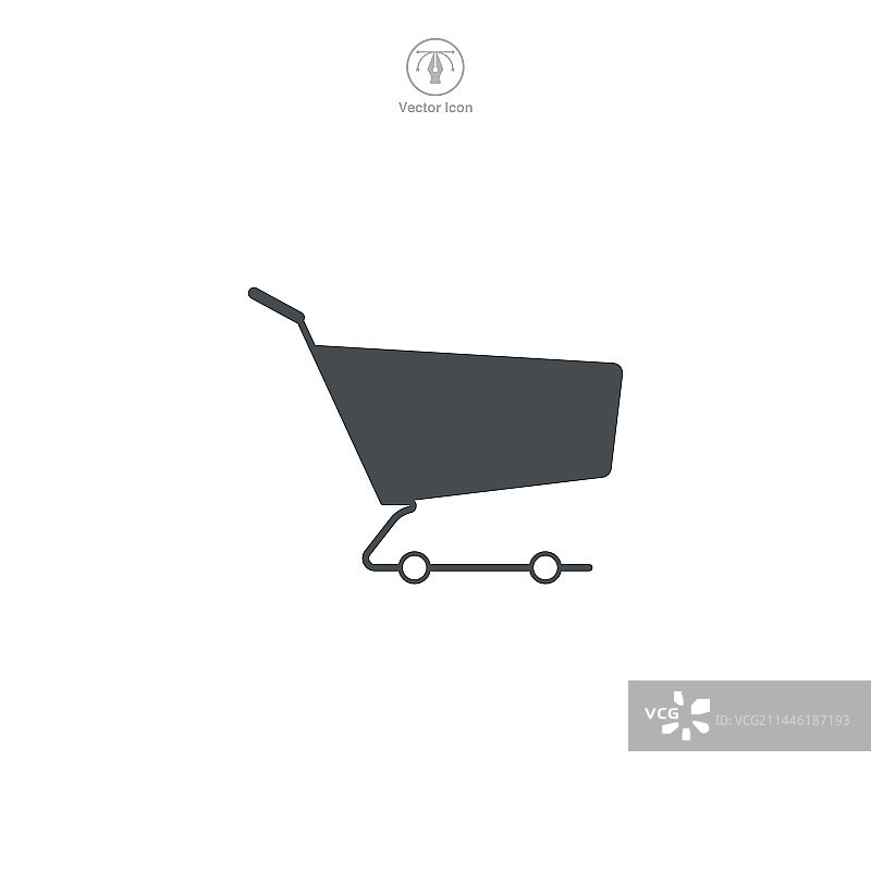光滑的购物车图标象征着在线图片素材