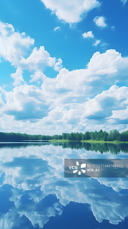 【AI数字艺术】实拍效果：干净的蓝天，有非常美丽的白云图片素材