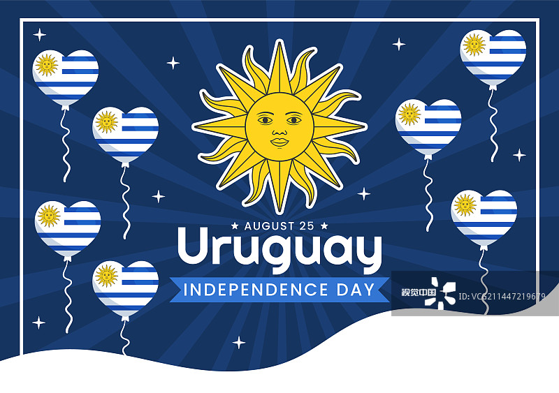 8月25日乌拉圭独立日快乐图片素材