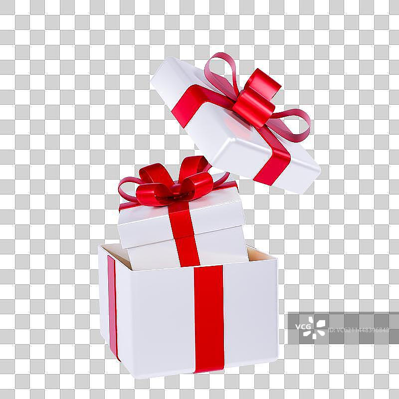 3D立体免抠红色礼盒礼物礼品元素图片素材