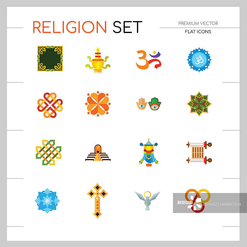 宗教图标集图片素材