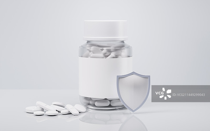 白色药瓶3D渲染图片素材