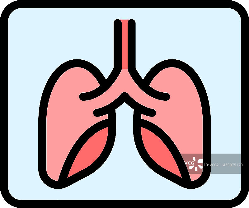 x线图像肺图标扁平图片素材