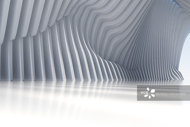 3D白色抽象建筑空间背景图片素材