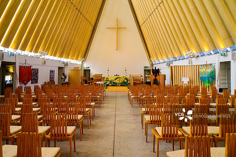 新西兰基督城纸板教堂图片素材